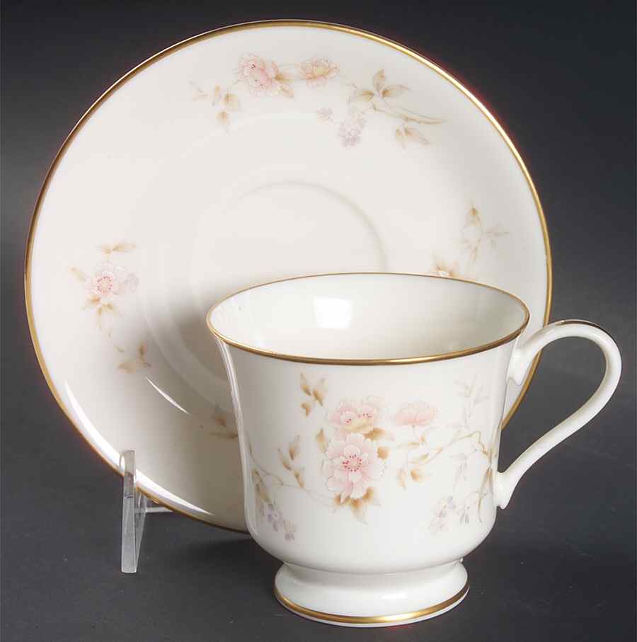 Ashen Rose Footed Cup & Saucer Set by Gorham-1