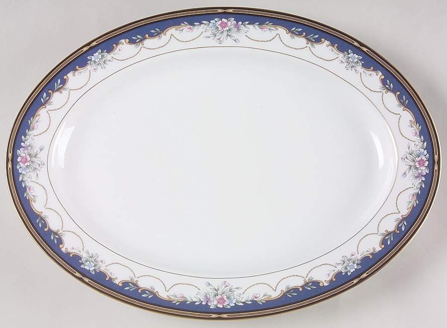 Golden Ribbon Edge 14" Oval Serving Platter by Gorham-1