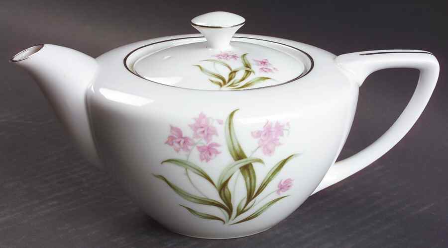 Pink Orchid Teapot & Lid by Grantcrest-1