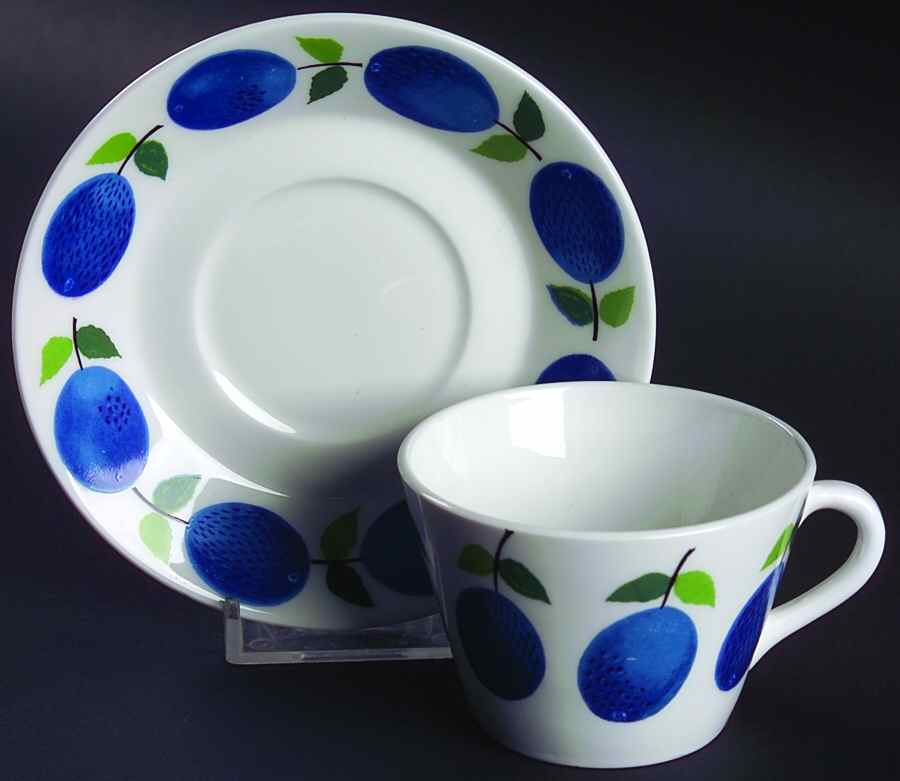 Prunus Flat Demitasse Cup & Saucer Set by Gustavsberg-1