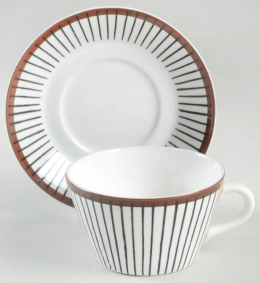 Spisa Ribb Flat Cup & Saucer Set by Gustavsberg-1