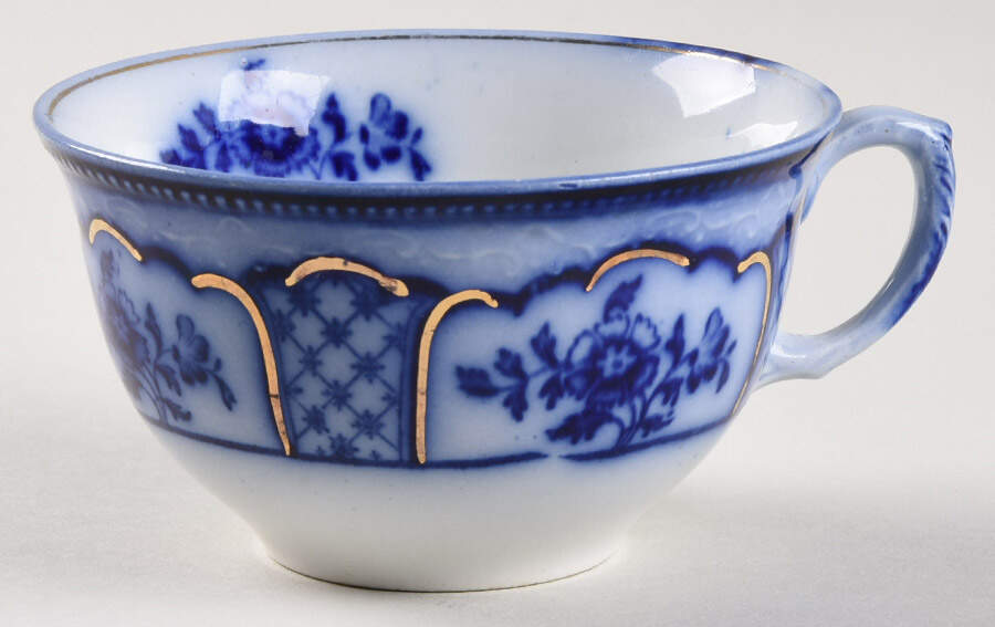 Melbourne (Flow Blue) Flat Cup by Grindley-1