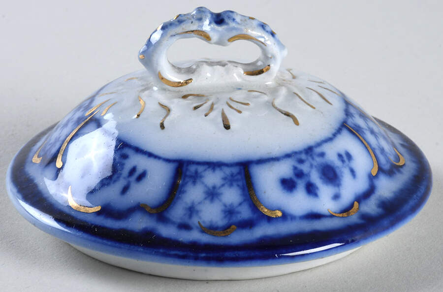 Melbourne (Flow Blue) Lid for Sugar Bowl by Grindley-1