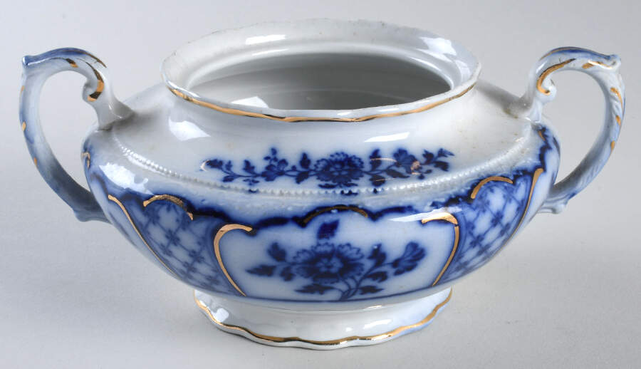 Melbourne (Flow Blue) Sugar Bowl No Lid by Grindley-1