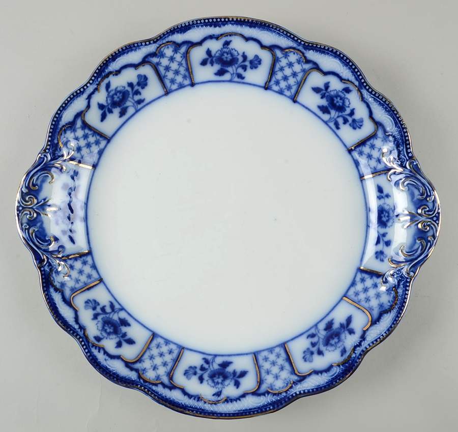 Melbourne (Flow Blue) 13" Handled Chop Plate (Round Platter) by Grindley-1