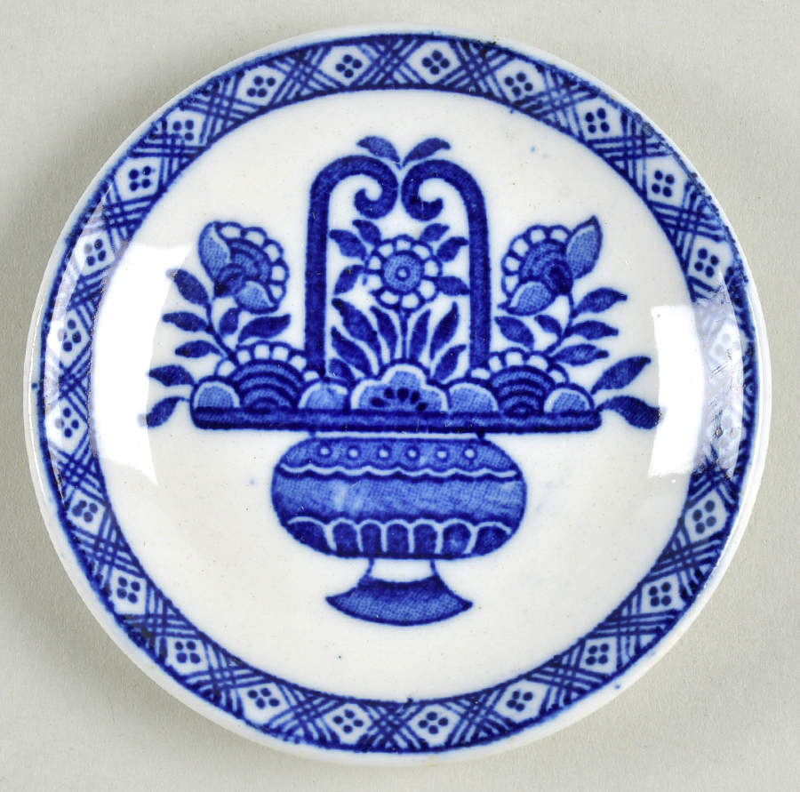 Delph Butter Pat by Globe Pottery (England)-1