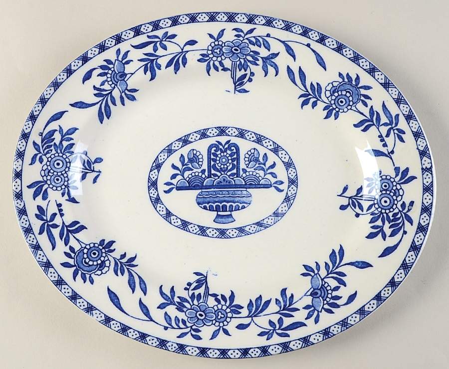 Delph 10" Oval Serving Platter by Globe Pottery (England)-1