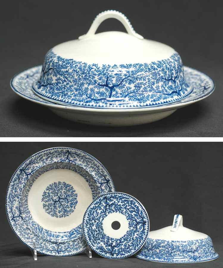 Fibre Round Covered Butter with Strainer by Globe Pottery (England)-1
