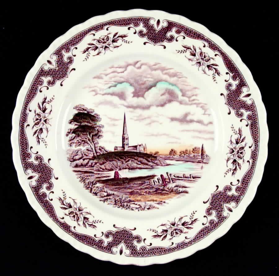 Scenes After Constable Brown Dinner Plate by Grindley-1