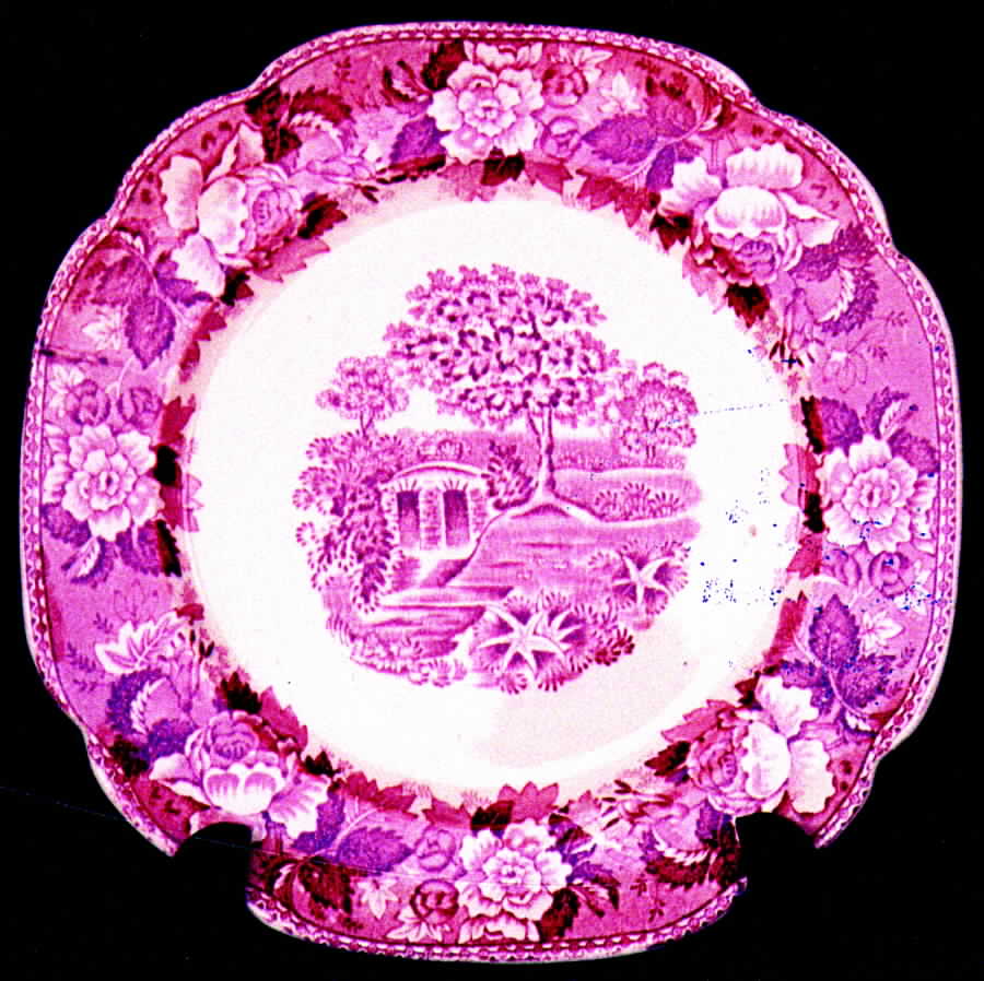 Old English Red Square Salad Plate by Gater Hall-1