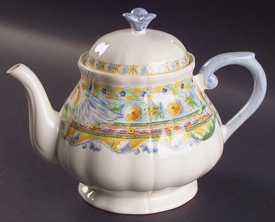 Raphael Teapot & Lid by Faiencerie De Gien-1