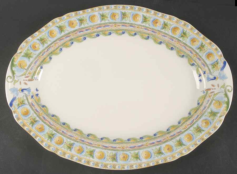 Raphael 15" Oval Serving Platter by Faiencerie De Gien-1