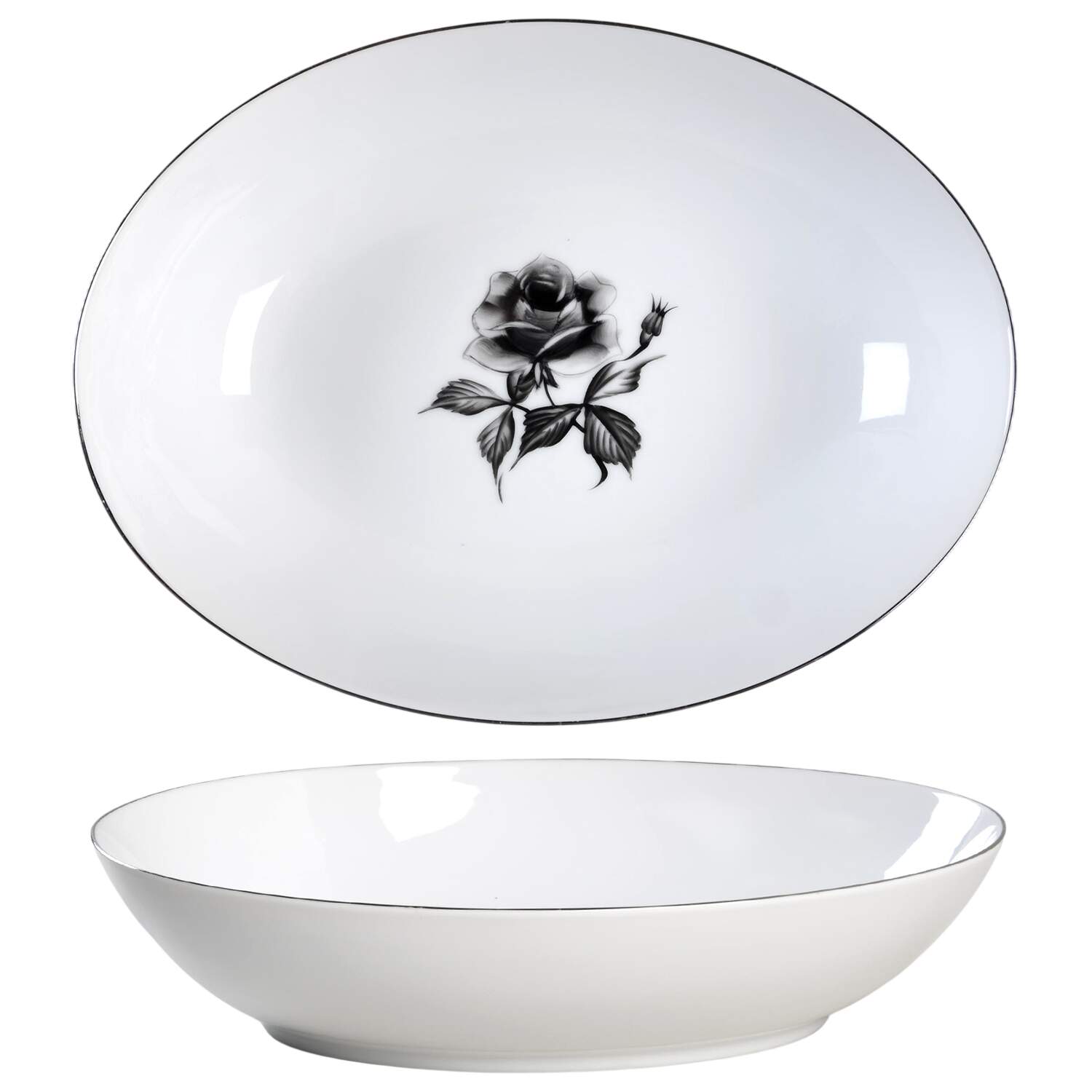 Serenade 10" Oval Vegetable Bowl by Gold China-1