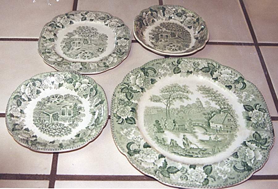 Old English Green Dinner Plate by Gater Hall-1