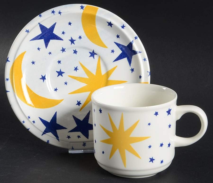 Friendly Sky Flat Cup & Saucer Set by Grindley-1