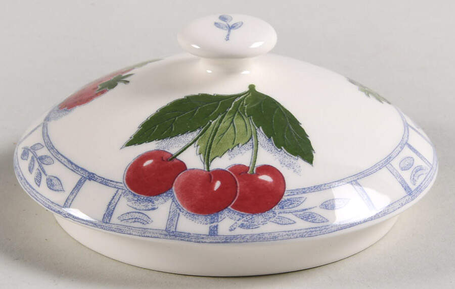 Oiseau Bleu (Fruit) Lid for Sugar Bowl by Faiencerie De Gien-1