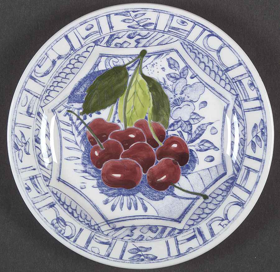 Oiseau Bleu (Fruit) Canape Plate by Faiencerie De Gien-1