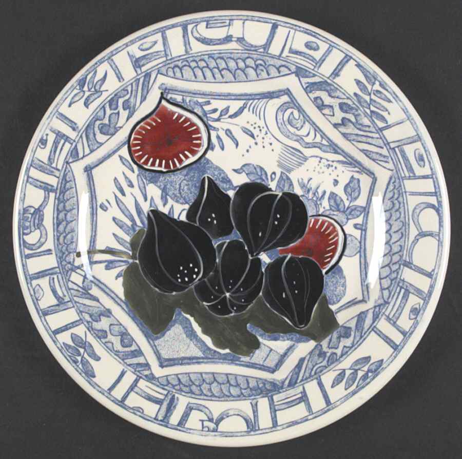 Oiseau Bleu (Fruit) Salad/Dessert Plate by Faiencerie De Gien-1