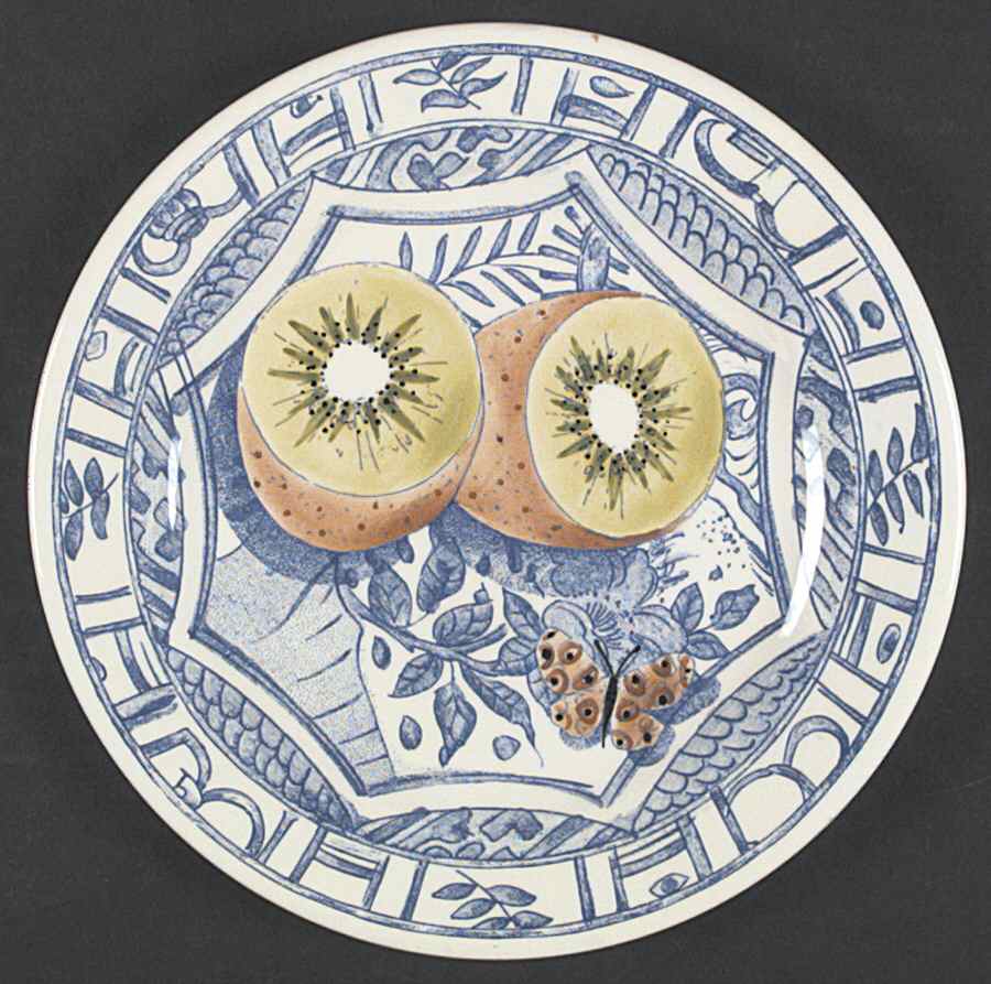 Oiseau Bleu (Fruit) Salad/Dessert Plate by Faiencerie De Gien-1