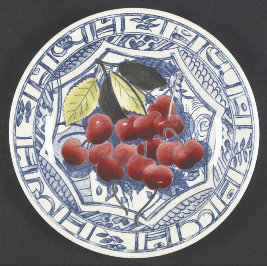 Oiseau Bleu (Fruit) Salad/Dessert Plate by Faiencerie De Gien-1