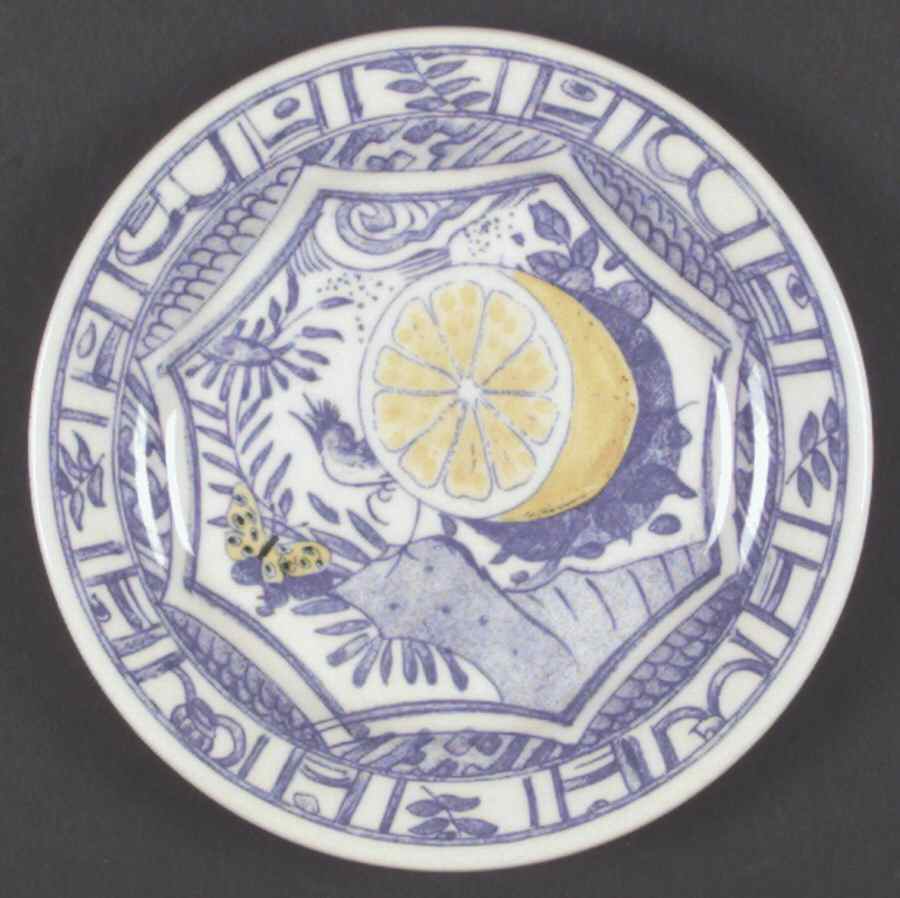 Oiseau Bleu (Fruit) Salad/Dessert Plate by Faiencerie De Gien-1