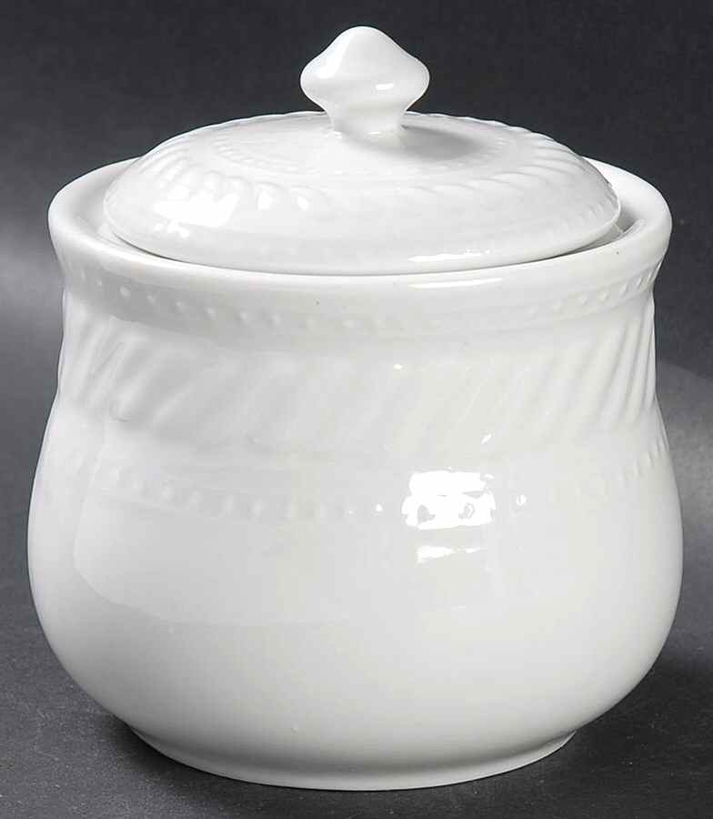 Braid Rimmed Sugar Bowl & Lid by Gibson Designs-1