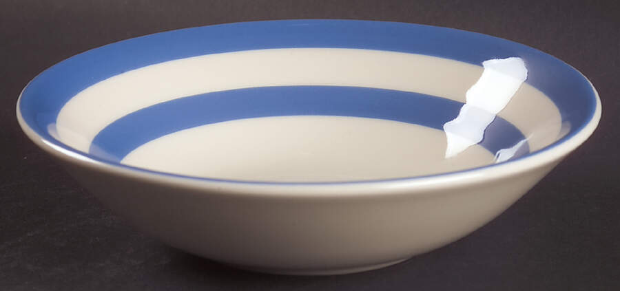Cornish Blue Cream Cornishware Coupe Cereal Bowl by T G Green (England)-1