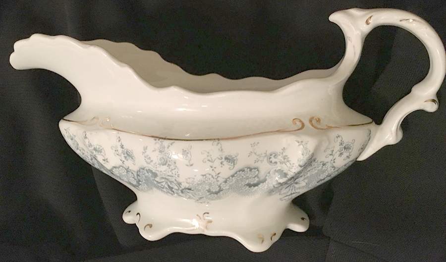 Wreath Blue Gravy Boat by Grindley-1