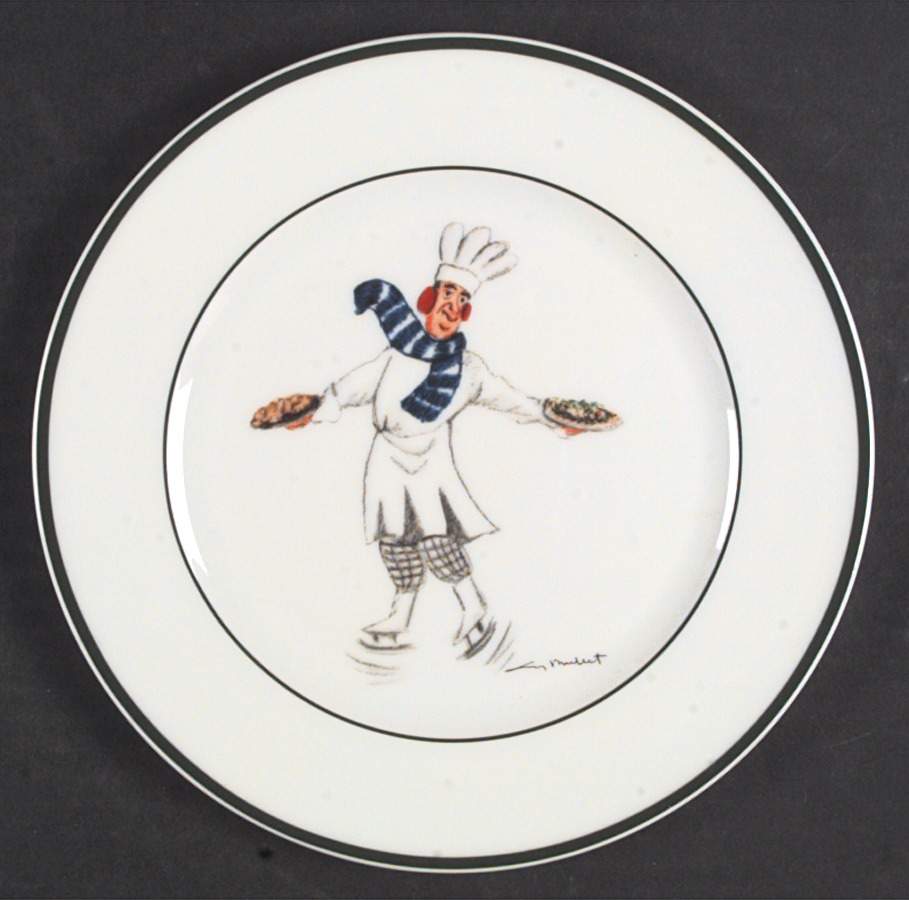 Skating Chefs Salad Plate by Guy Buffet-1