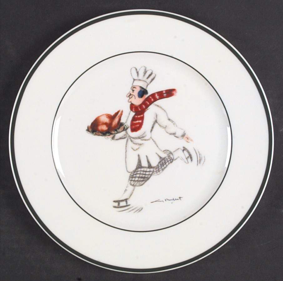 Skating Chefs Salad Plate by Guy Buffet-1
