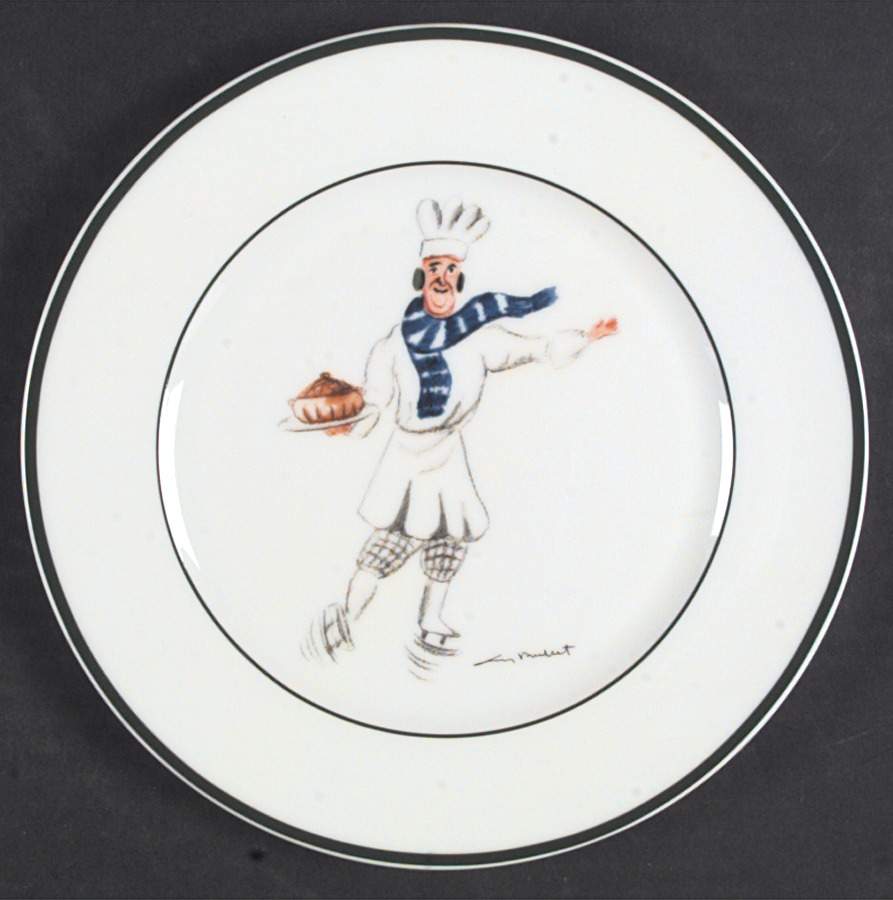 Skating Chefs Salad Plate by Guy Buffet-1