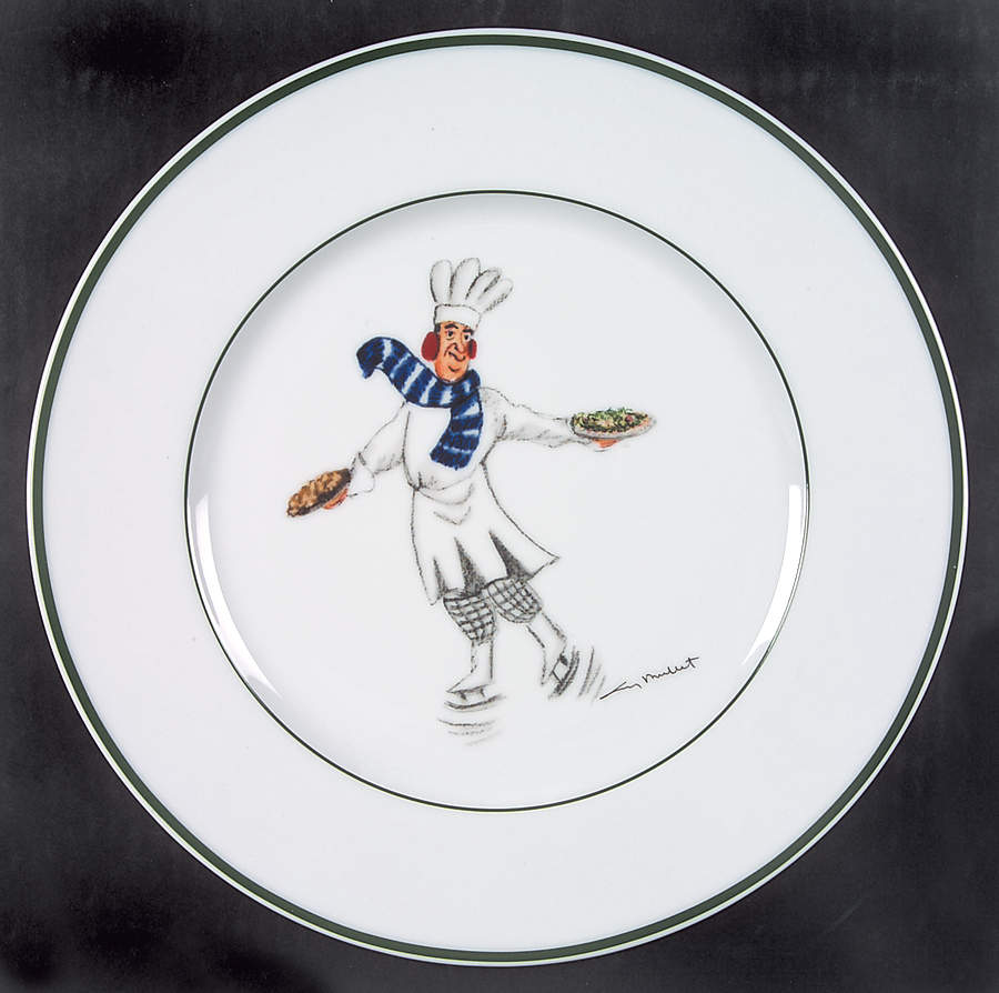 Skating Chefs Dinner Plate by Guy Buffet-1