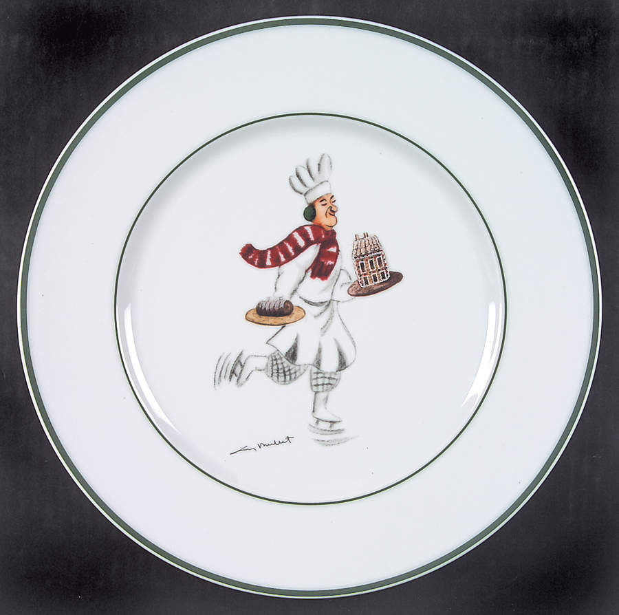 Skating Chefs Dinner Plate by Guy Buffet-1