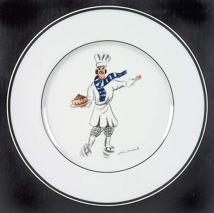 Skating Chefs Dinner Plate by Guy Buffet-1