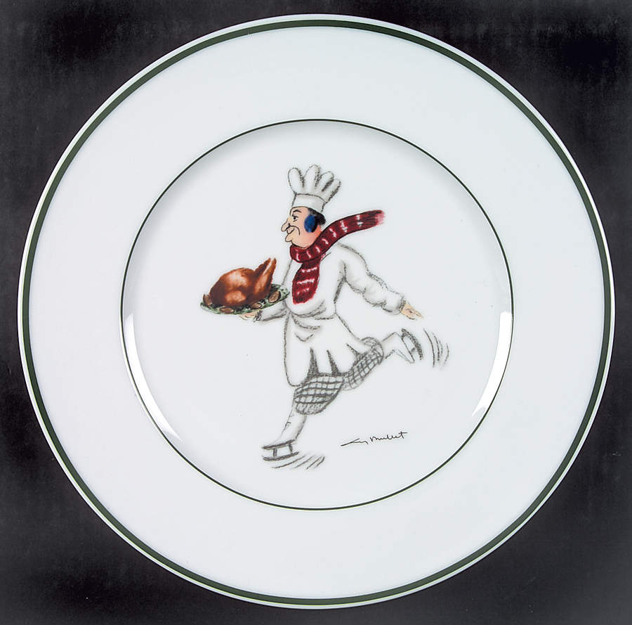 Skating Chefs Dinner Plate by Guy Buffet-1