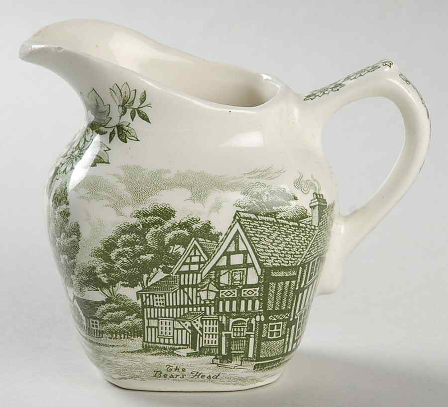 English Country Inns Green Creamer by Grindley-1