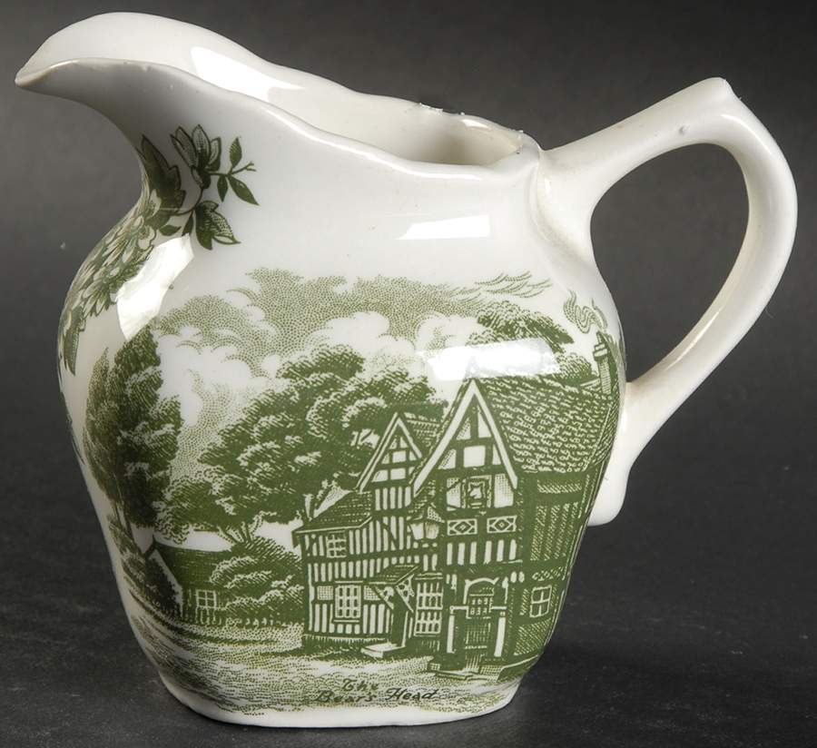 English Country Inns Green Mini Creamer by Grindley-1