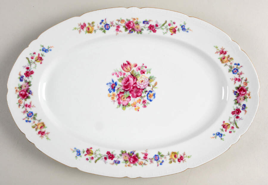 Bouquet 13" Oval Serving Platter by Gebruder Benedikt-1