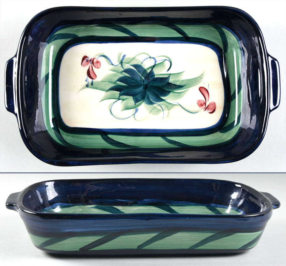 Grapevine Green 13"  Rectangular Baker by Gail Pittman-1