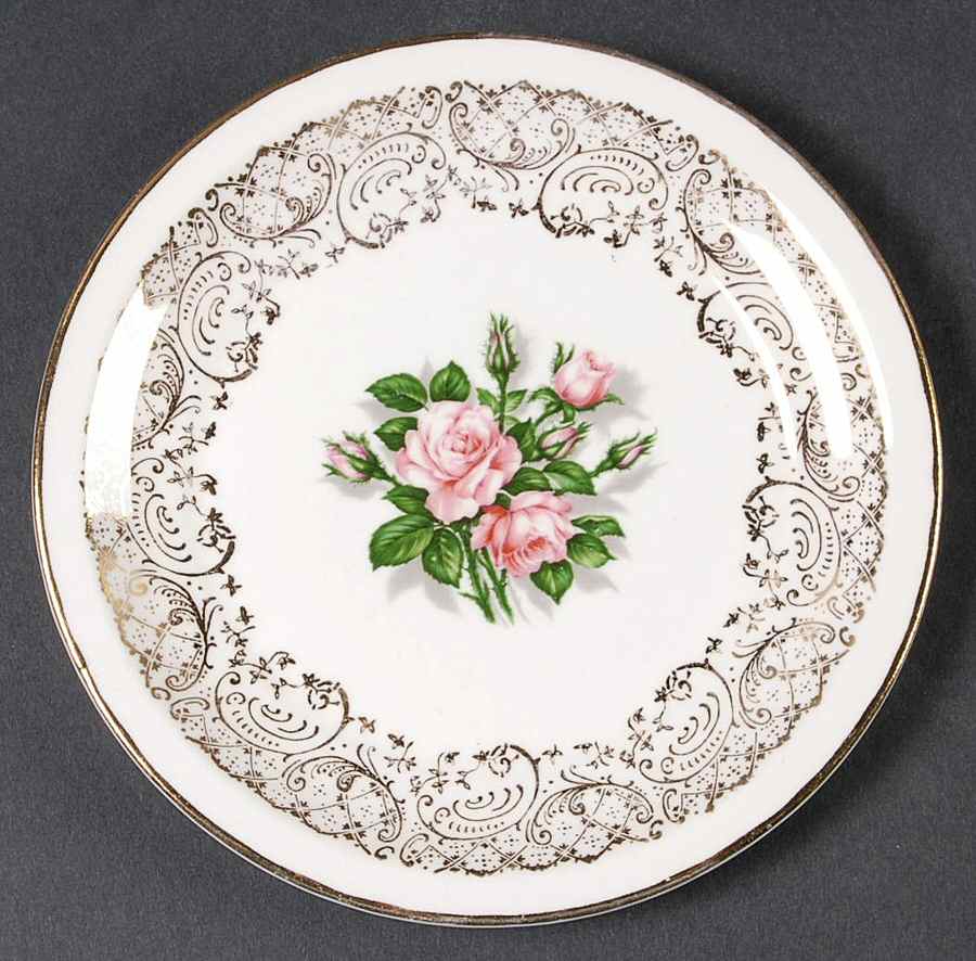 Tudor Rose (Pink Rose Center) Bread & Butter Plate by Georgian China-1