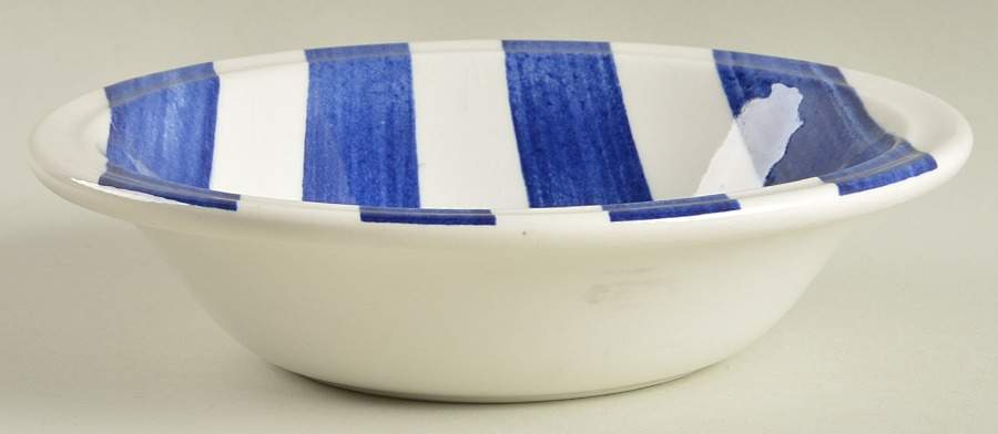 Cabana Stripes Blue Soup/Cereal Bowl by Grindley-1