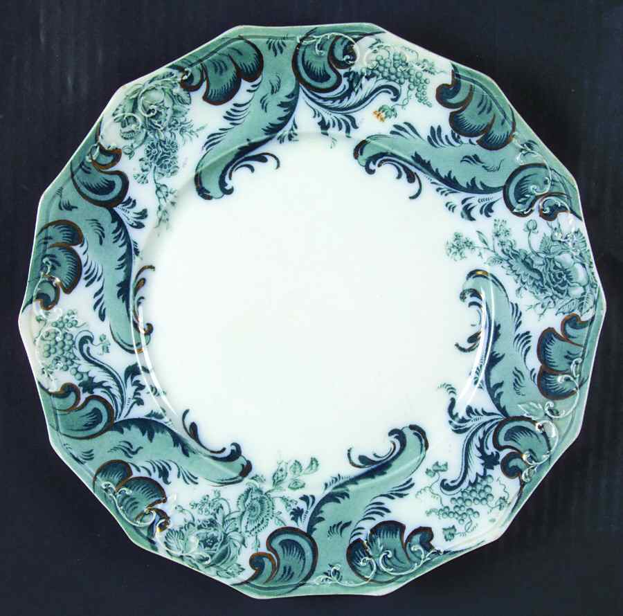 Argyle (Green, Gold Accent) Dinner Plate by Grindley-1