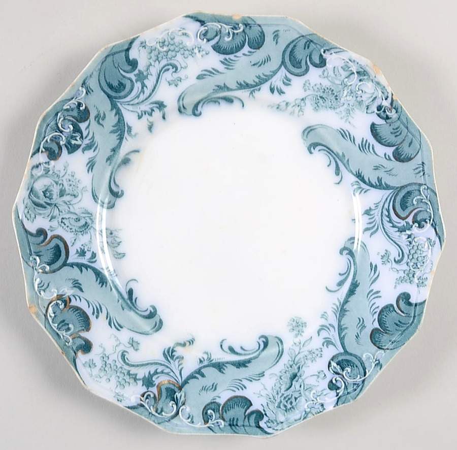 Argyle (Green, Gold Accent) Salad Plate by Grindley-1