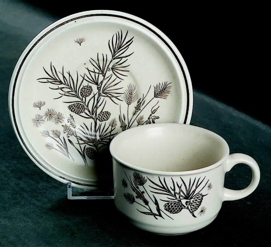 Pinewood Flat Cup & Saucer Set by Grindley-1