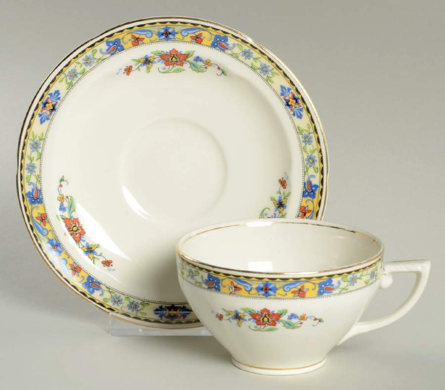 GRI243 Flat Cup & Saucer Set by Grindley-1