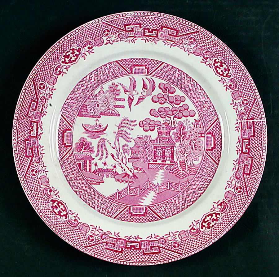 Ye Old Willow Pink Luncheon Plate by Gater Hall-1