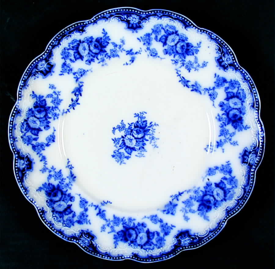 Florida (Flow Blue, No Trim) Dinner Plate by Grindley-1