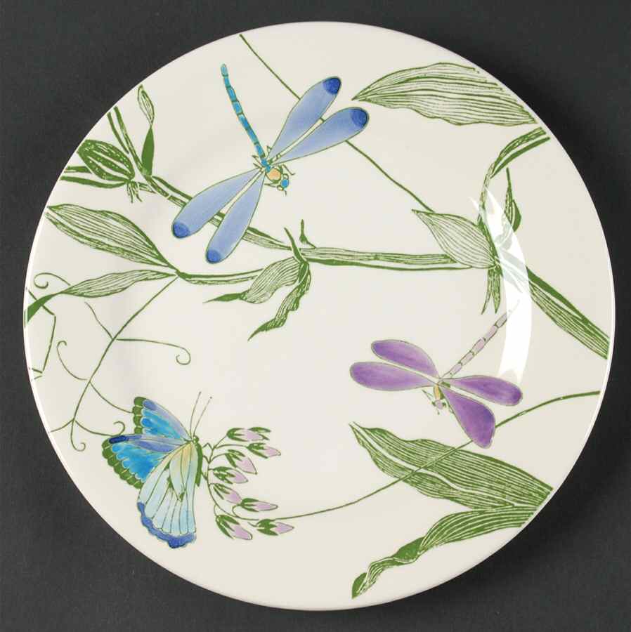 Libellules Salad/Dessert Plate by Faiencerie De Gien-1
