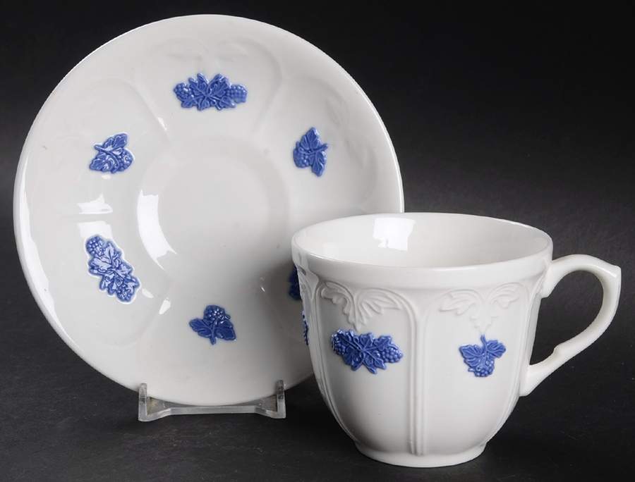 Bla Blom (Name In Banner) Flat Cup & Saucer Set by Gustavsberg-1