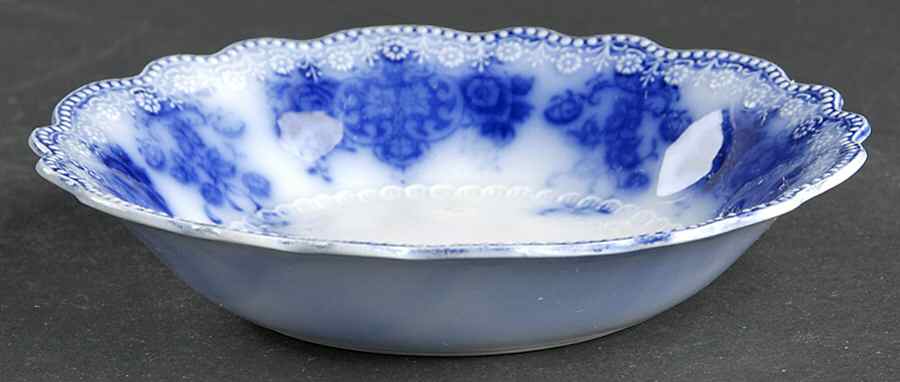 Clarence (Flow Blue, No Gold) Fruit/Dessert (Sauce) Bowl by Grindley-1